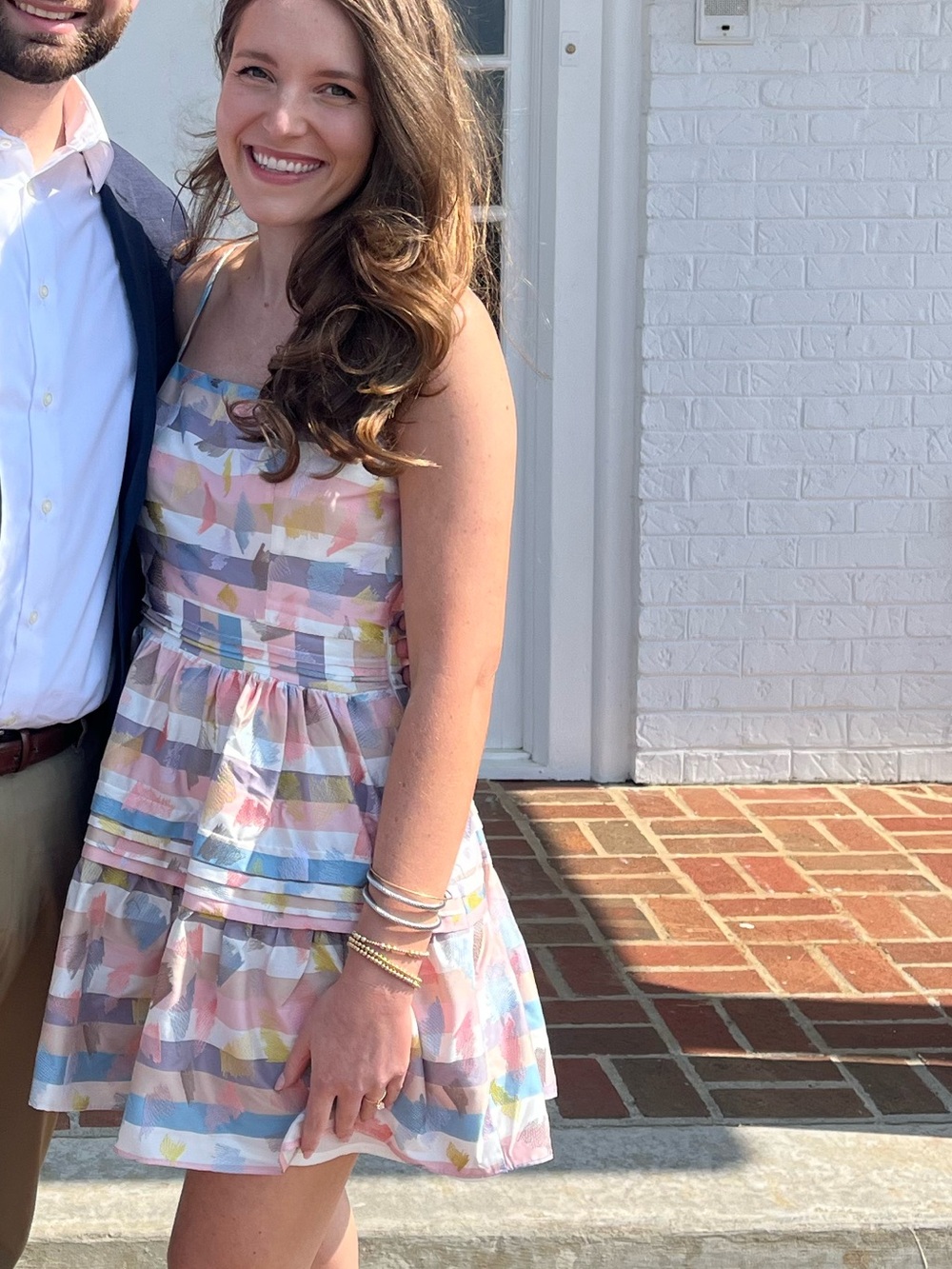 Women's Pastel Watercolor Tiered Sundress